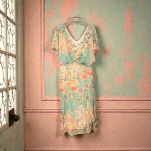 SUNDANCE Green Silk Garden Dress